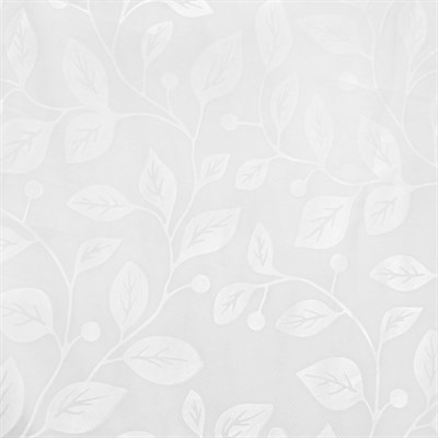 Штора вуаль 300*260см с тиснением листья 10190 белый - фото 64650