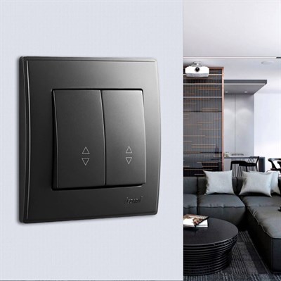 Выключатель LESYA проходной двойной черный бархат мат. 705-4242-106 - фото 64727