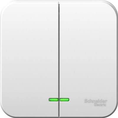 Выключатель SCHNEIDER ELECTRIC Blanca 2кл О/У подсвет. изол.пл. 10А, белый BLNVA105111 - фото 64735