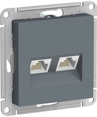 Розетка WESSEN AtlasDesign дв., комп.кат 5Е, механизм грифель ATN000785 - фото 64787
