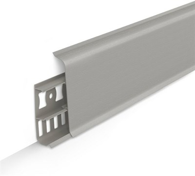 Плинтус напольный с кабель-каналами 85мм 2,2м Деконика 036 Платиново-серый - фото 64916