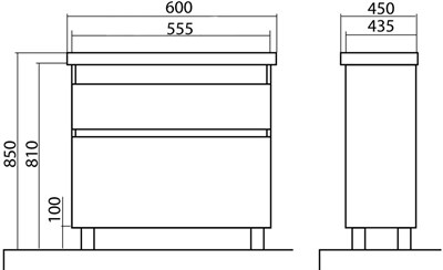 Тумба для ванной комнаты ELIT 60 с умывальником белый - фото 65005