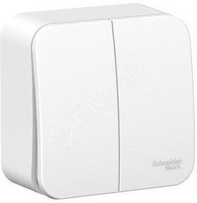 Выключатель SCHNEIDER ELECTRIC Blanca 2кл О/У изол.пл. 10А, белый BLNVA105011 - фото 65200