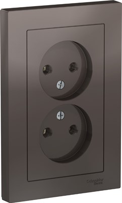 Розетка AtlasDesign дв. Без з/к 16А, в сб, мокко ATN000620 - фото 65272