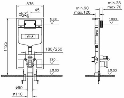 Инсталляция для унитаза 740-5800-01/748-5800-01 - фото 65277
