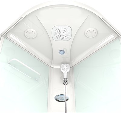 Душевая кабина DOMANI-Delight (99) 90*90 (без пульта, бел.стенки, текс.стекла, низк.поддон) - фото 65473