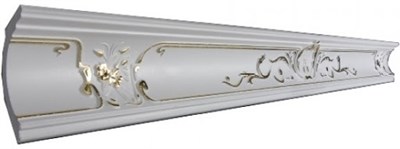 Плинтус ГЛАНЦЕПОЛ потолочный GP-14 Gold 100*80 (1уп-16шт) - фото 65504