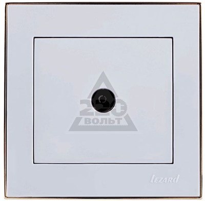 Розетка LEZARD RAIN ТВ проходная белый с бок.вст.золото 703-0226-129 - фото 65515