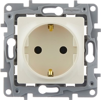 Розетка LEGRAND Etika 2К+З на винтах (слоновая кость) 672321 - фото 65565