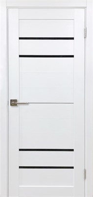 Дверное полотно Х2 600 бланко белый/черное стекло - фото 65573