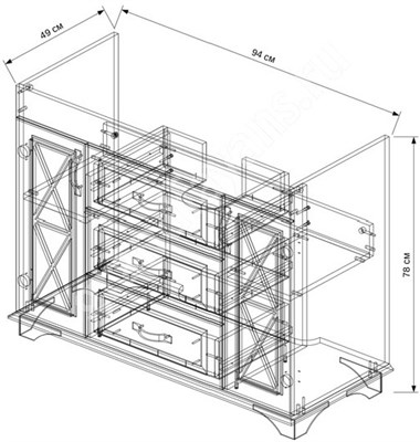 Тумба для ванной комнаты DUGLAS 105-2 белый - фото 65701