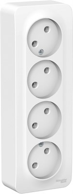 Розетка SCHNEIDER ELECTRIC Blanca 4-я О/У б/з/к б/шт изол. Пл. белый BLNRA000411 - фото 66100