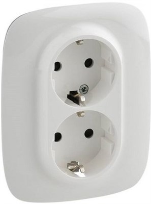 Розетка LEGRAND DIY VALENA Allure 2К+З с/шт двойная белая 753726 - фото 66116