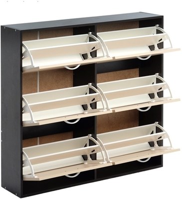 Обувница КЛИК МЕБЕЛЬ Приветливая-4, 1186*223*1096 венге темный/венге светлый 3902319 - фото 66278