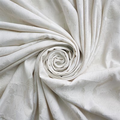 Шторы портьерные Жаккард лен цветы SX160420 135*260 2шт светло-бежевый 100753 - фото 66305