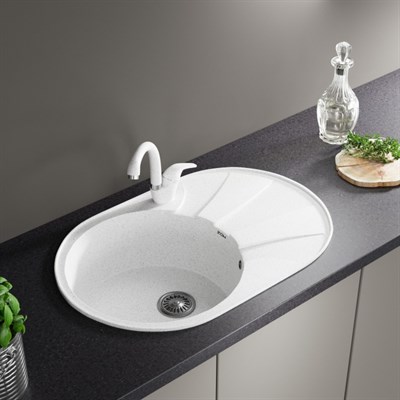 Мойка ZOX овальная с крылом, белая 480*740*180мм ZX-GM 03 - фото 66343