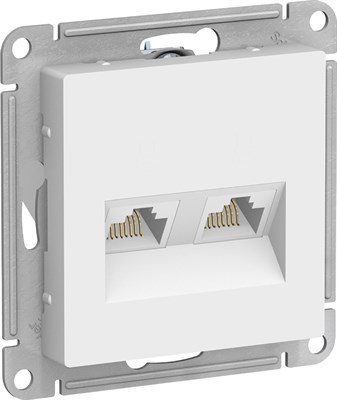 Розетка AtlasDesign дв. комп.кат 5Е, механизм белая ATN000185 - фото 66536