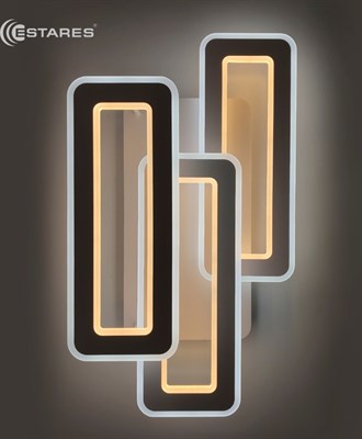 Светильник ESTARES управляемый светодиодный TRIPLEX DOUBLE 110W 3L-630*370X140-RC-WHITE/WHITE-220-IP - фото 66657