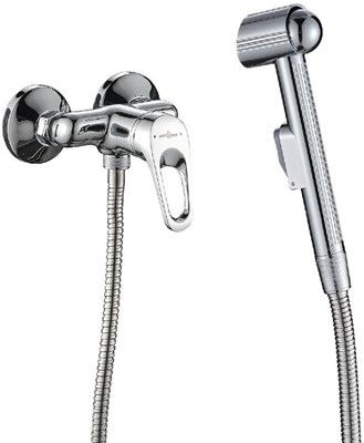 Смеситель Decoroom одноручный с гигиеническим душем хром DR37058 - фото 66720