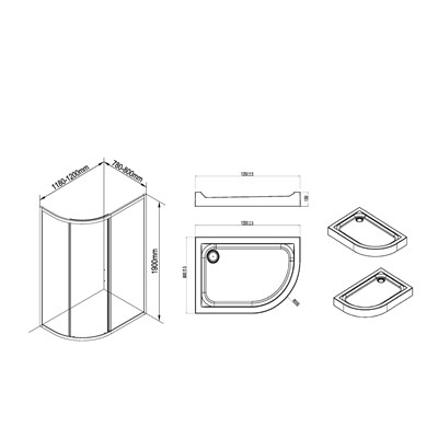 Душевое ограждение AM.PM Orange Solo Slide 120*80 с одной дверью, универсальное W54G-302U120MT64 - фото 66842