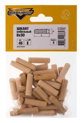 Шкант СТРОЙБАТ мебельный 8х30мм (45 шт) Element 2158/5750222 - фото 6694