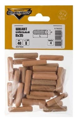Шкант СТРОЙБАТ мебельный 8х35мм (40шт) Element 6937/5750223 - фото 6695