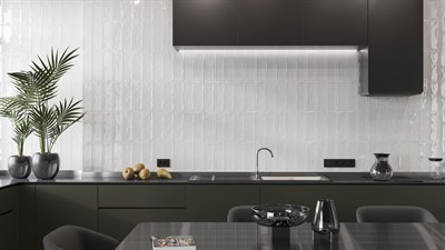 Плитка GOLDEN TILE облицовочная VITA 100*300 рельеф белый 6V0051 - фото 67060