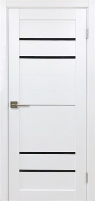Дверное полотно Х2 700 бланко белый/черное стекло - фото 67067
