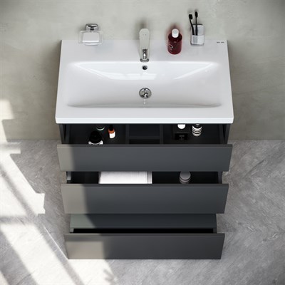 База AM.PM под раковину GEM S напольная 75см, 3 ящика, графит матовый M91FSX0752GM - фото 67199