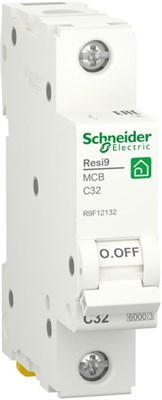 Автомат выкл-ль SCHNEIDER ELECTRIC RESI9 (AB) C 32A 1P 6000A R9F12132 - фото 67344