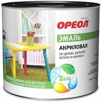 Эмаль ОРЕОЛ акриловая матовая голубая 0,9кг 32337-14 - фото 67610