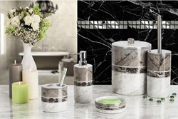 Стакан PRIMANOVA GARNSEY для пасты и щётки, керамика, серый D-20482 - фото 67953