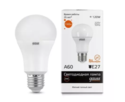 Лампа GAUSS LED Elementary A60 15W E27 2700K 1/10/40 23215 - фото 68439