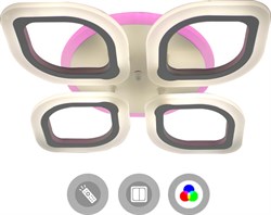Люстра ESTARES управляемая светодиодная AZALIA RGB 40W+10W 4R-RC-480*80-RC-WHITE/WHITE-220-IP20 - фото 68465