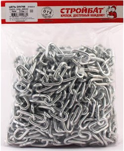 Цепь СТРОЙБАТ DIN 766 (кор. звено) 4мм (белый цинк 10 м) 324110 - фото 69385