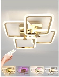 Люстра ESTARES управляемая светодиодная LIKE RGB 100W 4Q-560/120-RC-GOLD/OPAL-220-IP19 - фото 69416