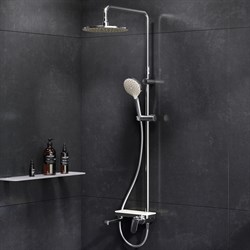 Душевая система AM.PM Like:смесит,полка,верх.душ,d220мм,руч.душ,штанга1030-1460мм хром F0780700 - фото 69569