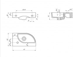 Раковина CAMEO 45 подвесная левая - фото 69571
