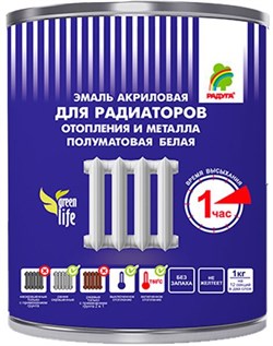Эмаль РАДУГА-178 для металла и радиаторов полуматовая 1кг - фото 69627
