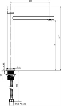Смеситель RUBINETA Etna 18/D для раковины ETD0008 - фото 70166