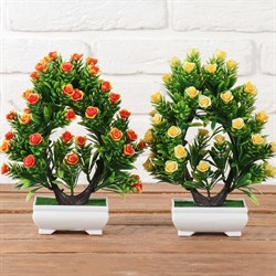 Бонсай Деревце двойное с розочками 18*24см микс 4295780 - фото 71193