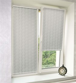 Штора рул. DELFA СРШ-01М-76610 61(57)/170 Металлик принт графика бел./сер. РБ - фото 73216