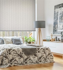 Штора рул. DELFA СРШ-03-76610 140/170 Металлик принт графика бел./сер. РБ - фото 73777