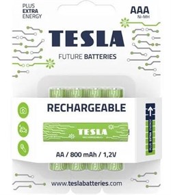 Батарейка TESLA AAA GREEN+RECHARGEABLE аккумуляторная (HR03/BLISTER FOIL 4PCS) 1099137210 - фото 74335