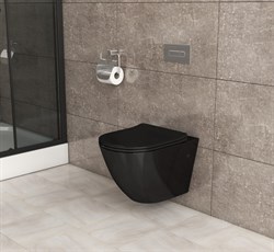 Унитаз GROSSMAN подвесной безободковый, с тонким сиденьем, черный GR-4411BS - фото 75633