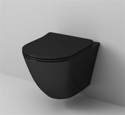 Унитаз GROSSMAN подвесной безободковый, с тонким сиденьем, черный GR-4411BS - фото 75634