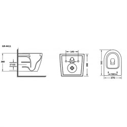 Унитаз GROSSMAN подвесной безободковый, с тонким сиденьем, черный GR-4411BS - фото 75636