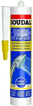 Силикон SOUDAL санитарный бесцветный 280мл - фото 77018