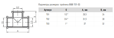 Тройник FADO 1/2 никель T01 - фото 7786