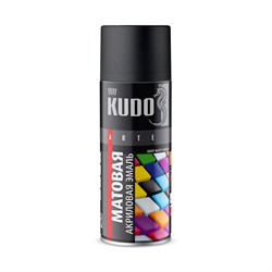 Эмаль-аэрозоль KUDO KU-А9005М акриловая черная матовая RAL 9005, 520мл - фото 78564
